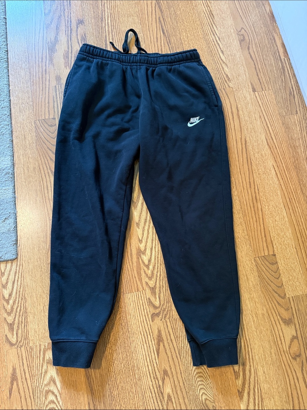 Nike Black Men’s Sweatpants with White Swoosh